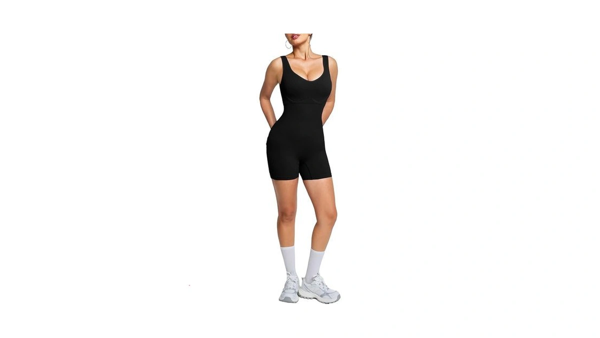 Brxl One Piece Workout Jumpsuit For Women Built In Bra