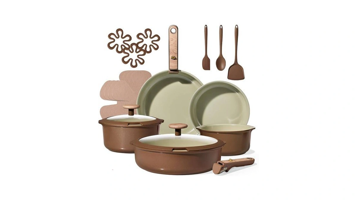 Carote Ceramic Cookware Set, Pots And Pans Set Non Stick