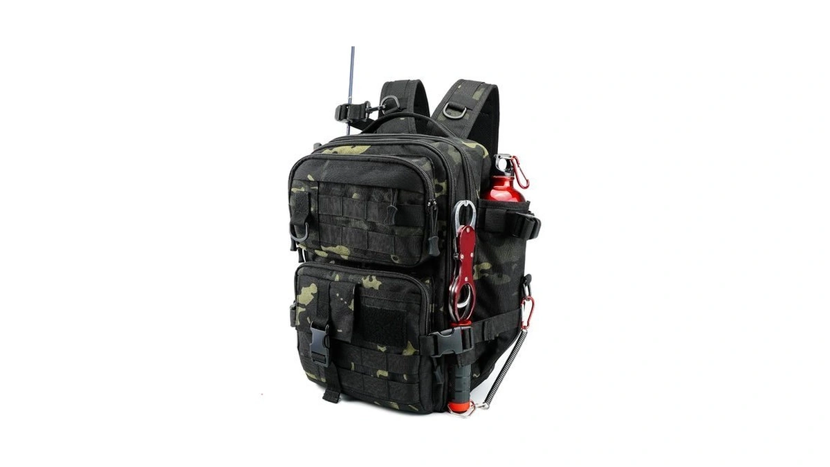 Nuoviyiya Small Fishing Backpack With Rod Holder, Water-resistant Tackle Backpack,