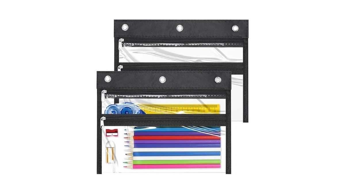 Yoeejob 2 Pack Zipper Pencil Pouches For 3 Ring Binder,