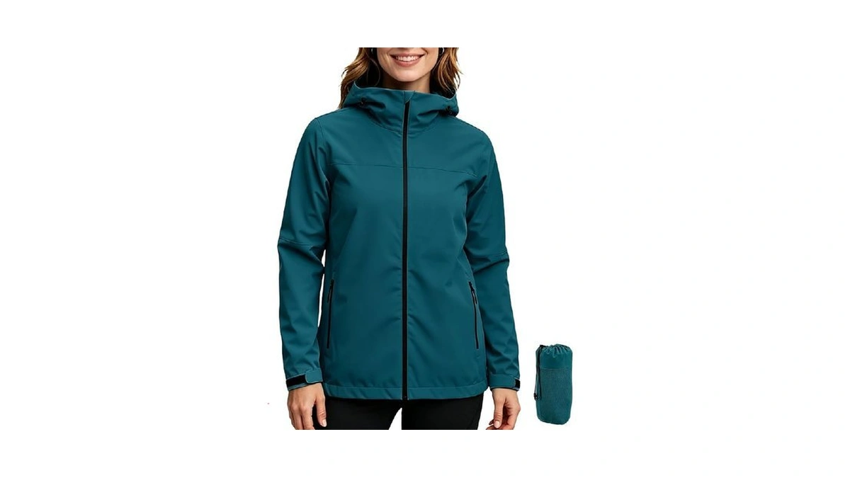 Accnuo Women's Rain Jacket,rain Coat,waterproof Windbreaker With Hood,lightweight Spring Jacket
