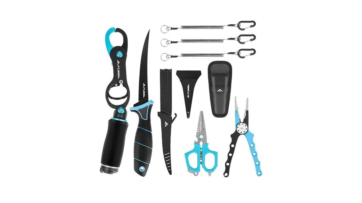Flissa 4-piece Fishing Tool Kit Includes Muti-function Fishing Pliers, 6"