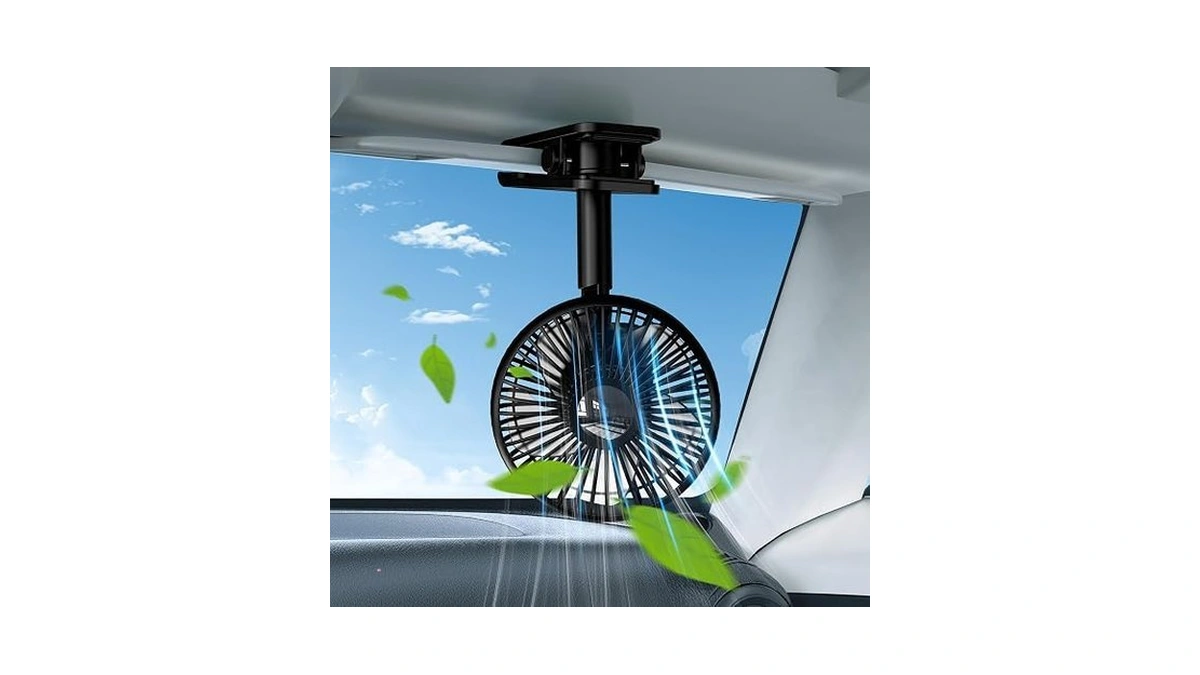 Dicmky Usb Car Fan Oscillating Rechargeable Fan With Colorful Light