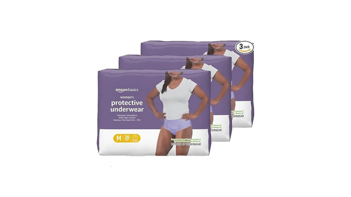 Amazon Basics Maximum Absorbency Incontinence Underwear For Women, Disposable Postpartum,