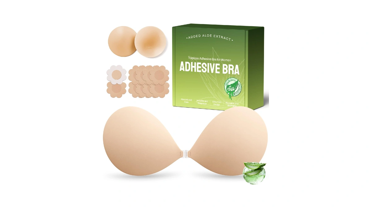 Mshalo Ultra Invisible Sticky Bra Push Up, Strapless Adhesive Bra