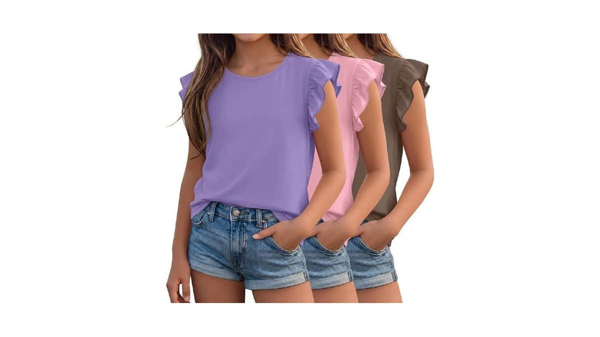 Joymotion 3 Pack Girls Shirts Kids Back To School Short
