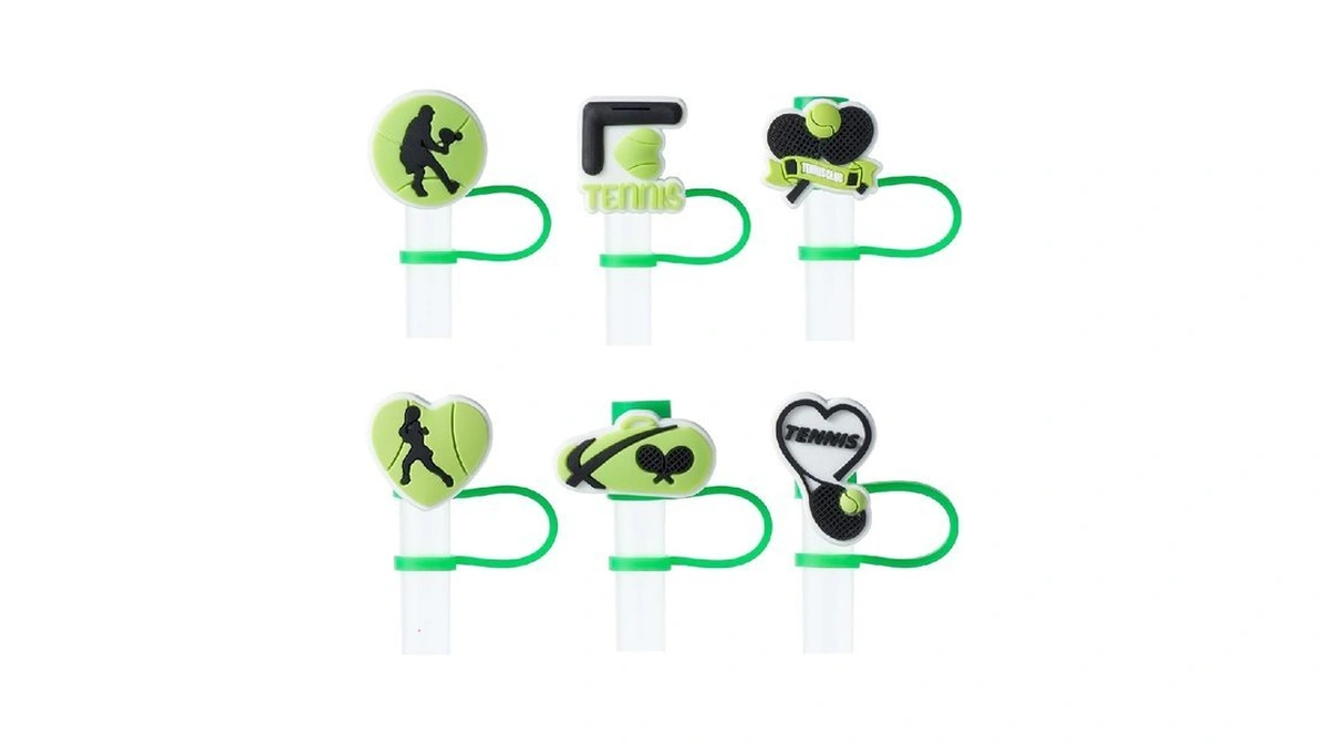 6pcs Tennis Straw Cover Cap For Stanley Cup Accessories, 10mm