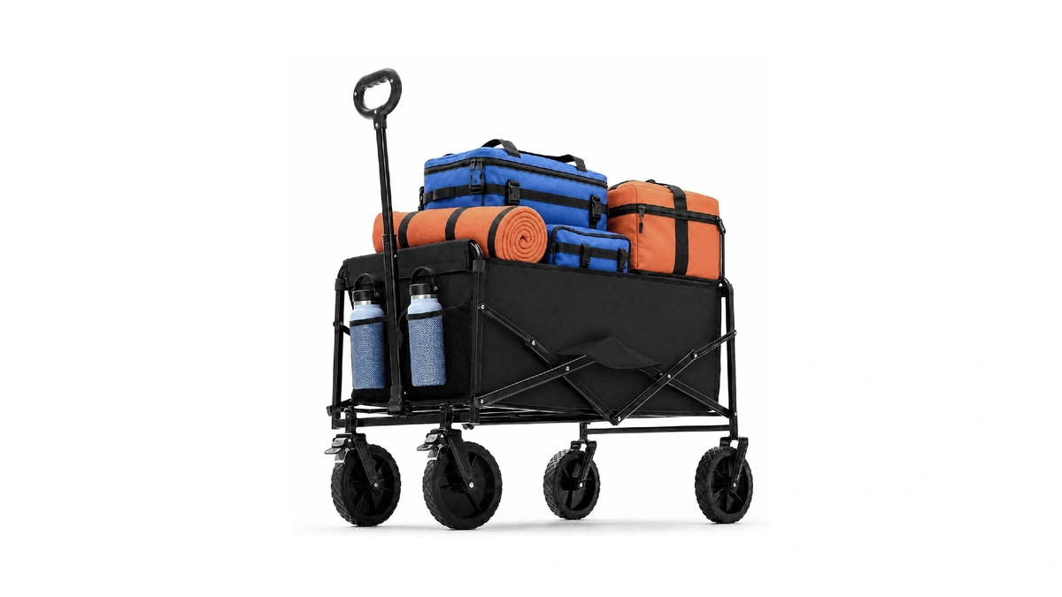 Dumos Collapsible Wagon Cart, Heavy Duty Foldable Utility Wagon With