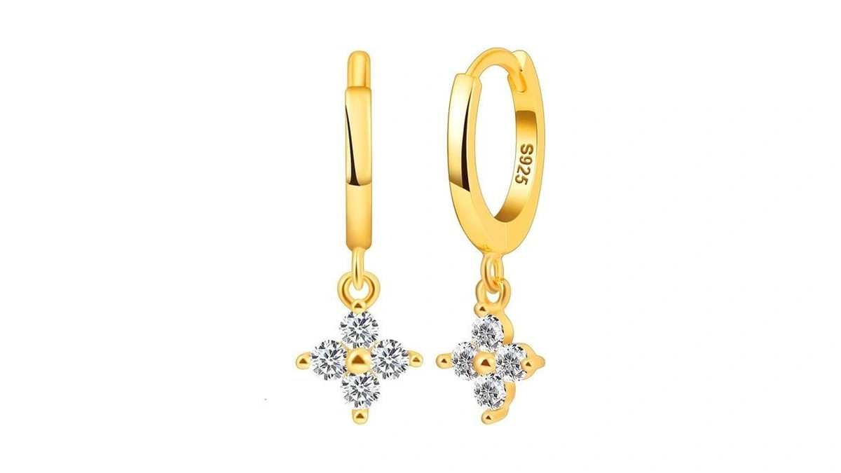 Naitiay 925 Sterling Silver Earrings For Women Cubic Zirconia Clover