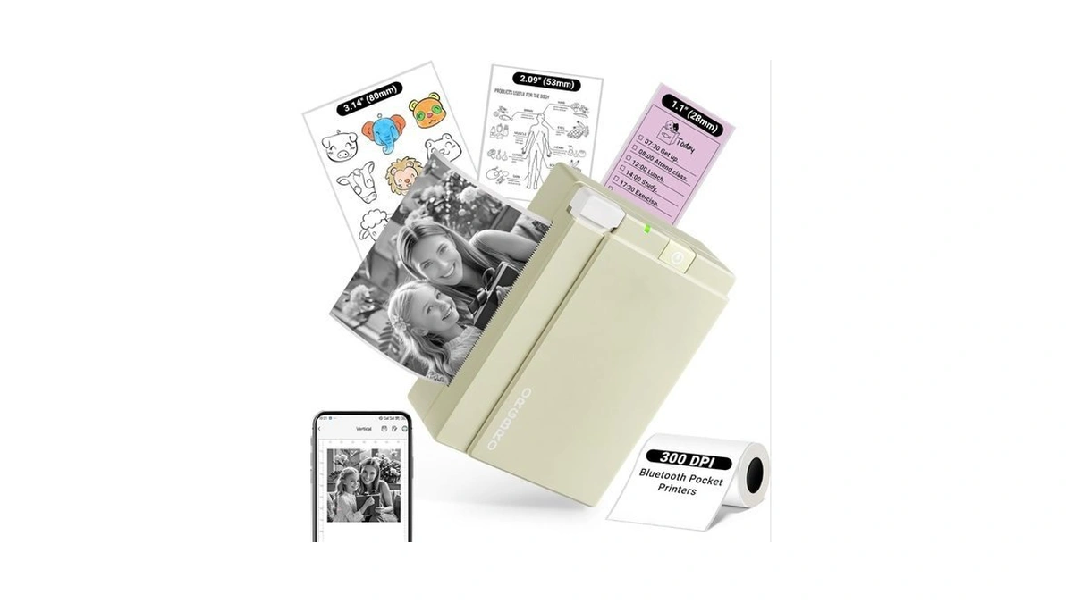Orgbro Sticker Printer Machine, X3 Mini Printer Print Pods Portable