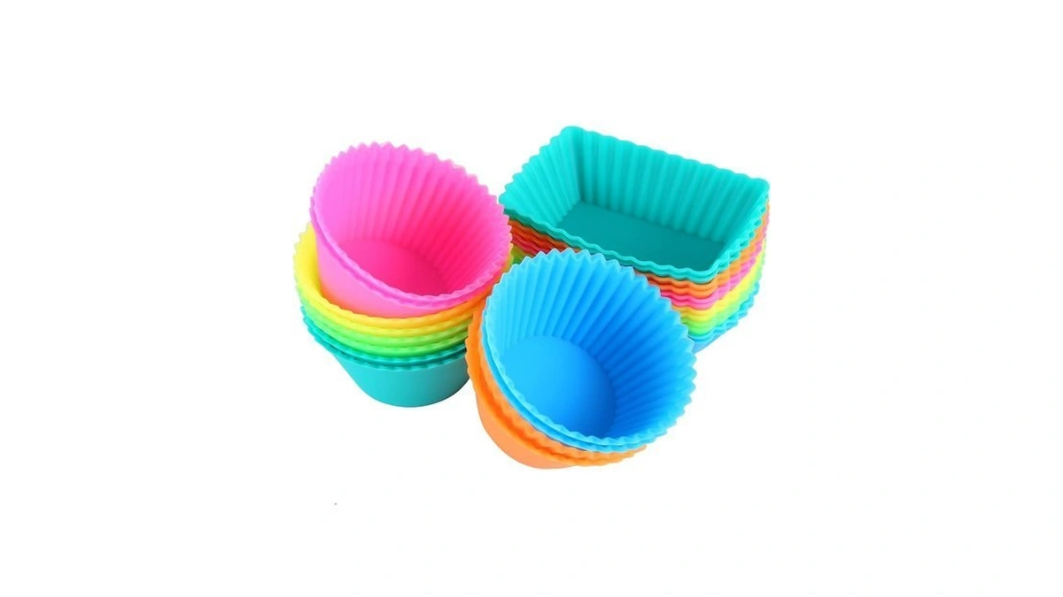 Ipow 24 Pack Silicone Cupcake Baking Cups Reusable Food-grade Bpa