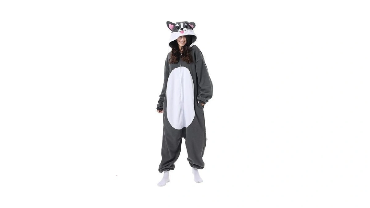 Supodon Adult Dog Costume, Unisex Halloween Dog Adult Onesie, Cosplay