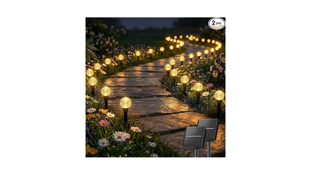 Syouhome Solar Garden Lights Outdoor, 60 Leds 43ft Solar Pathway