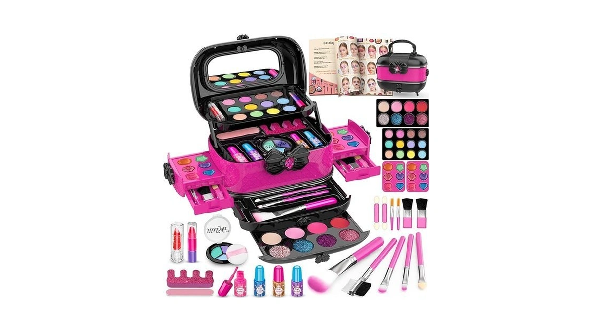 Hollyhi 58 Pcs Kids Makeup Kit For Girl, Princess Toys