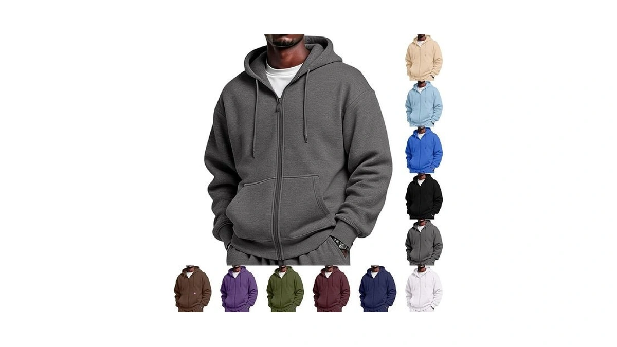 Full Zip Hoodies For Men Big And Tall Oversized Hooded