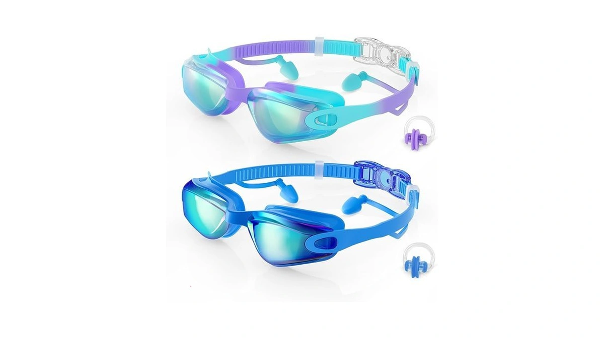 Aegend Kids Swim Goggles 2 Pack, Anti Fog&uv Swimming Goggles
