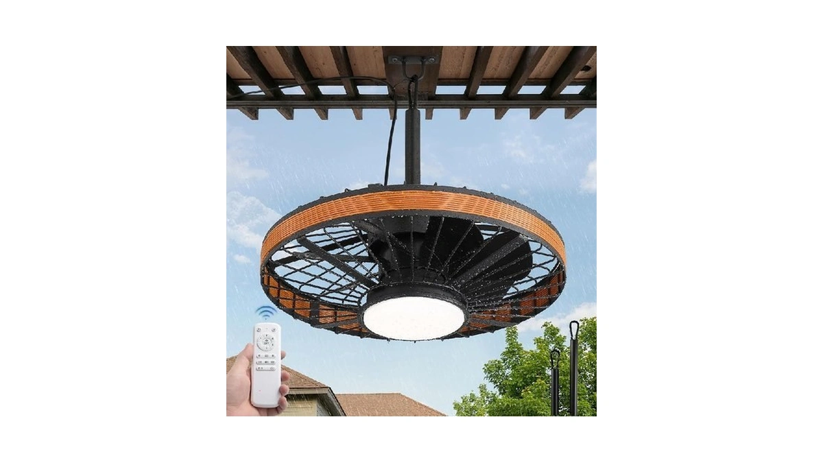 Lediary 20” Outdoor Ceiling Fans With Light,gazebo Fan With Hanging