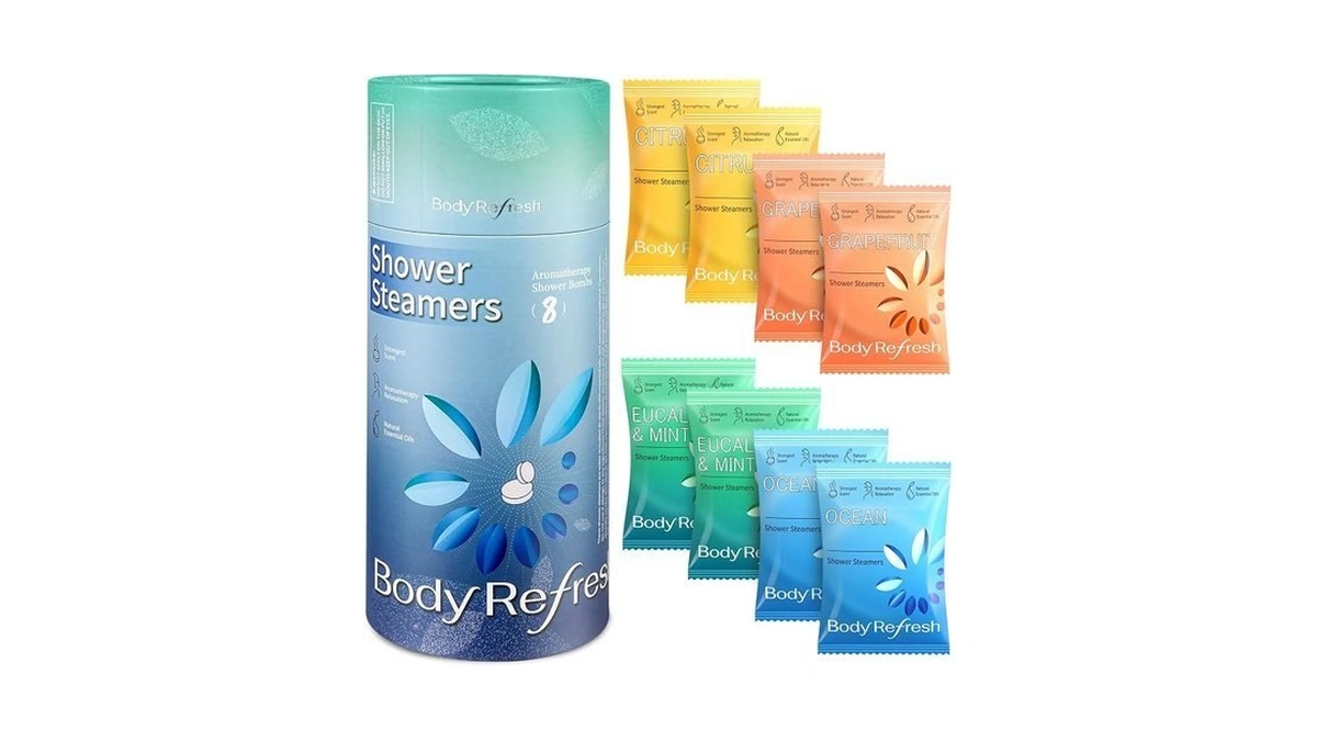 Bodyrefresh Shower Steamers Aromatherapy 8 Pack, Shower Bombs With Essentials