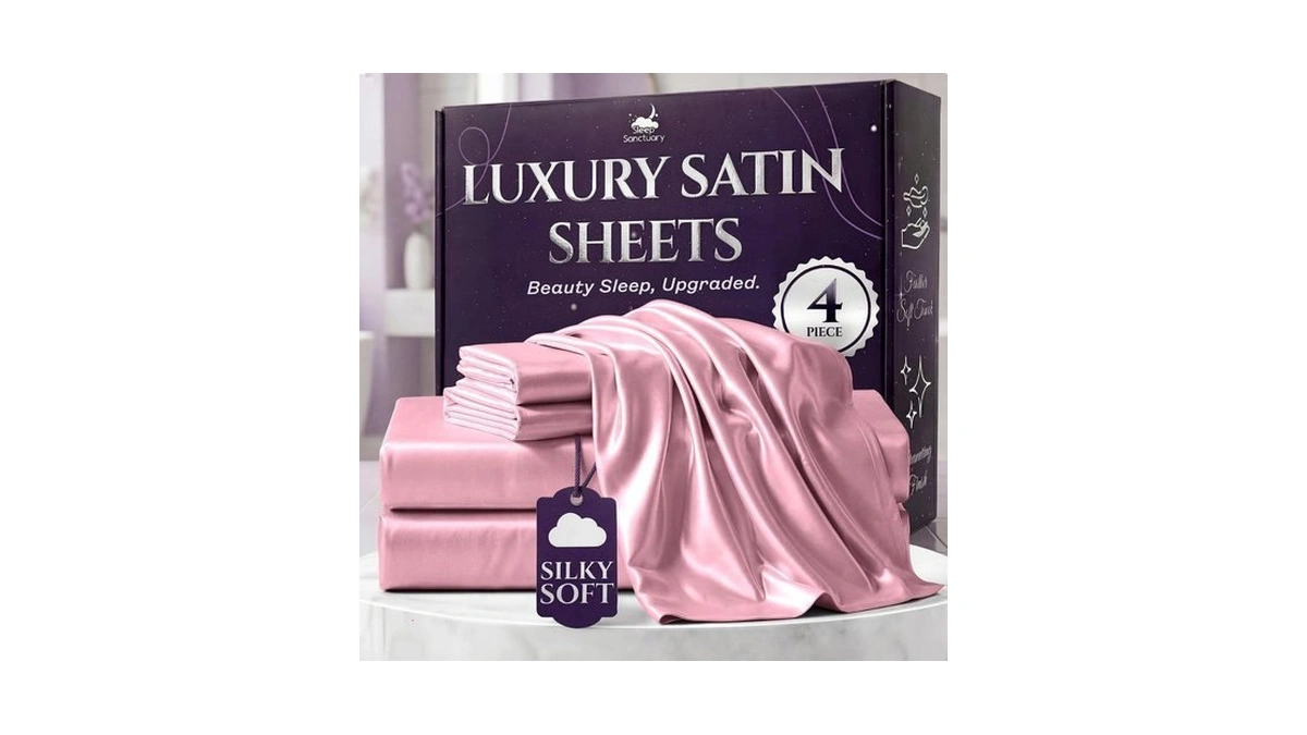 Sleep Sanctuary Satin Sheets King Size β 4 Piece Luxury