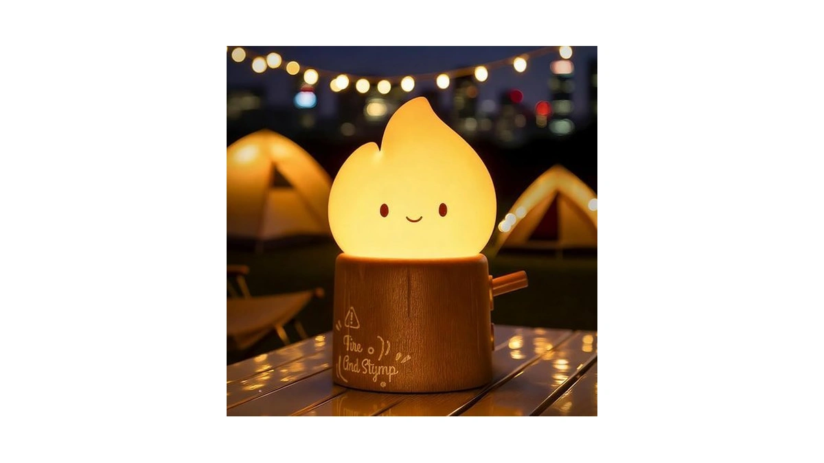 Bandiancy Emotional Support Flame Night Lamp, Fire With Positive Smile