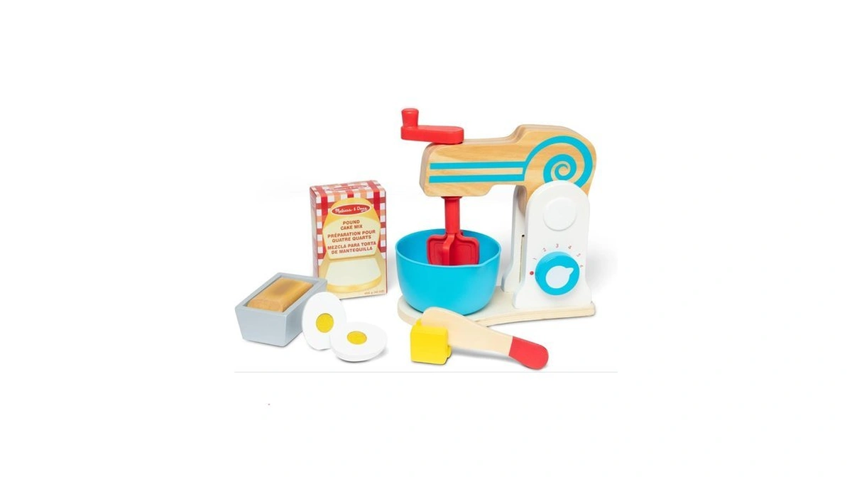 Melissa & Doug Make-a-cake, 10-piece Wooden Mixer Set With Play