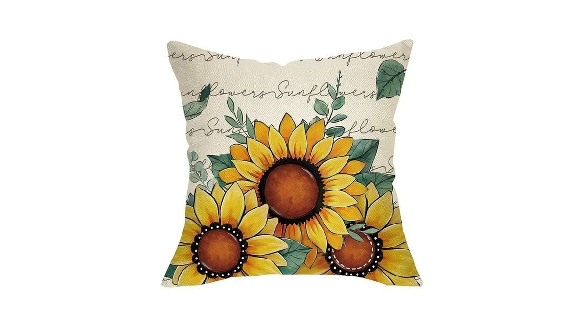 Fjfz Sunflower Decorative Throw Pillow Cover 18 X 18, Spring