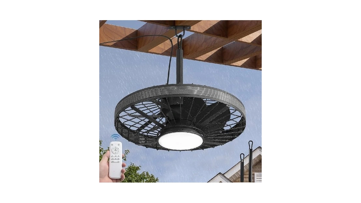 Lediary 20” Outdoor Ceiling Fans With Light,gazebo Fan With Hanging