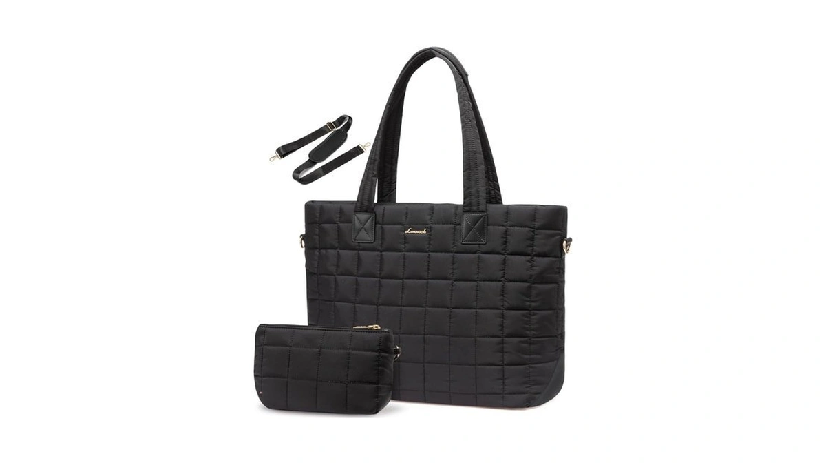 Lovevook Laptop Tote Bag For Women, 15.6 Inch Large Puffer