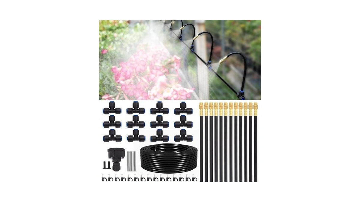 Delinlin Drip Irrigation System Kit With 12 Pcs Adjustable Brass