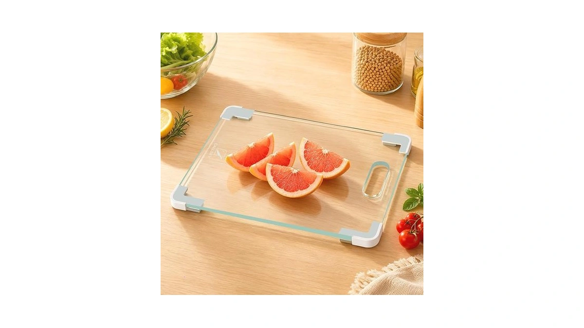 12x8 Clear Tempered Glass Small Cutting Board For Kitchen Countertop