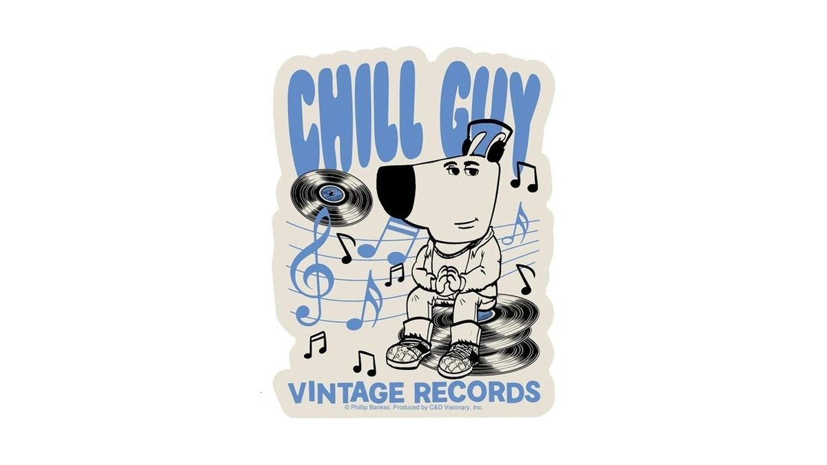 Chill Guy Vintage Records Sticker