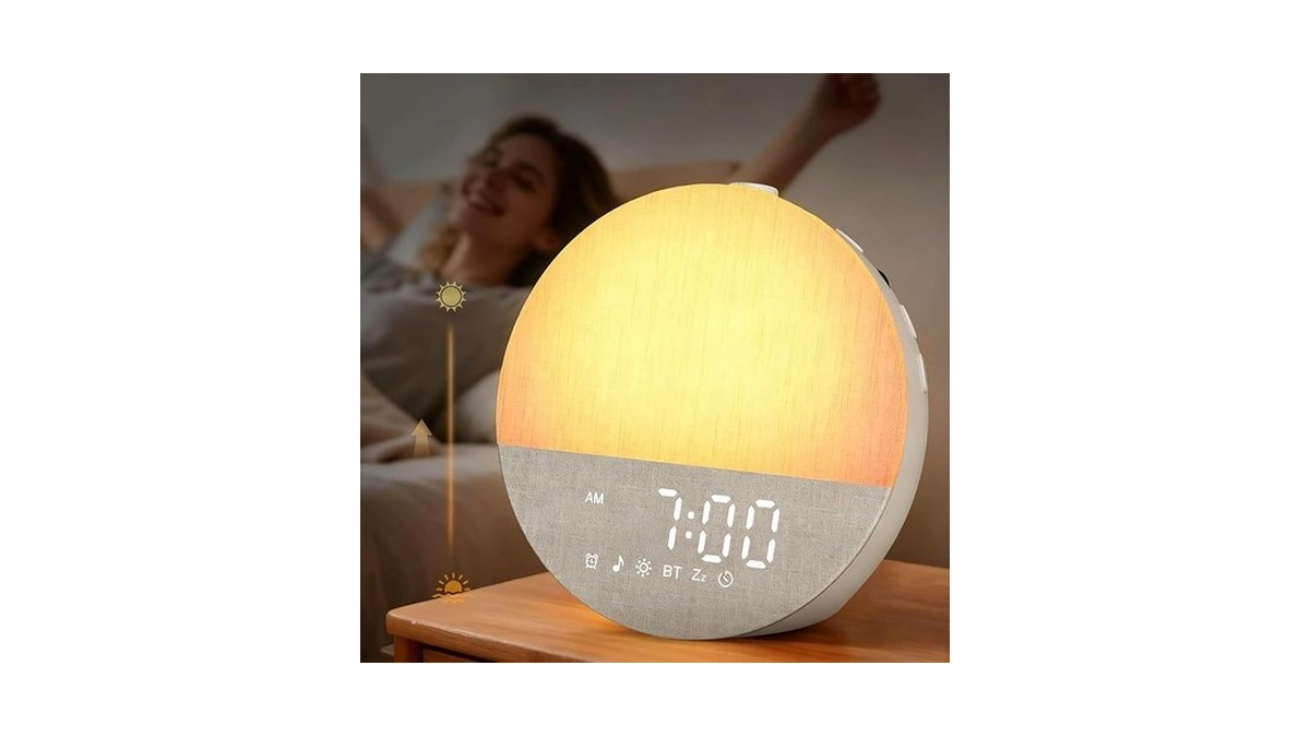 Sunrise Alarm Clock White Noise Machine: 1-100% Natural Wake-up (10-60min)