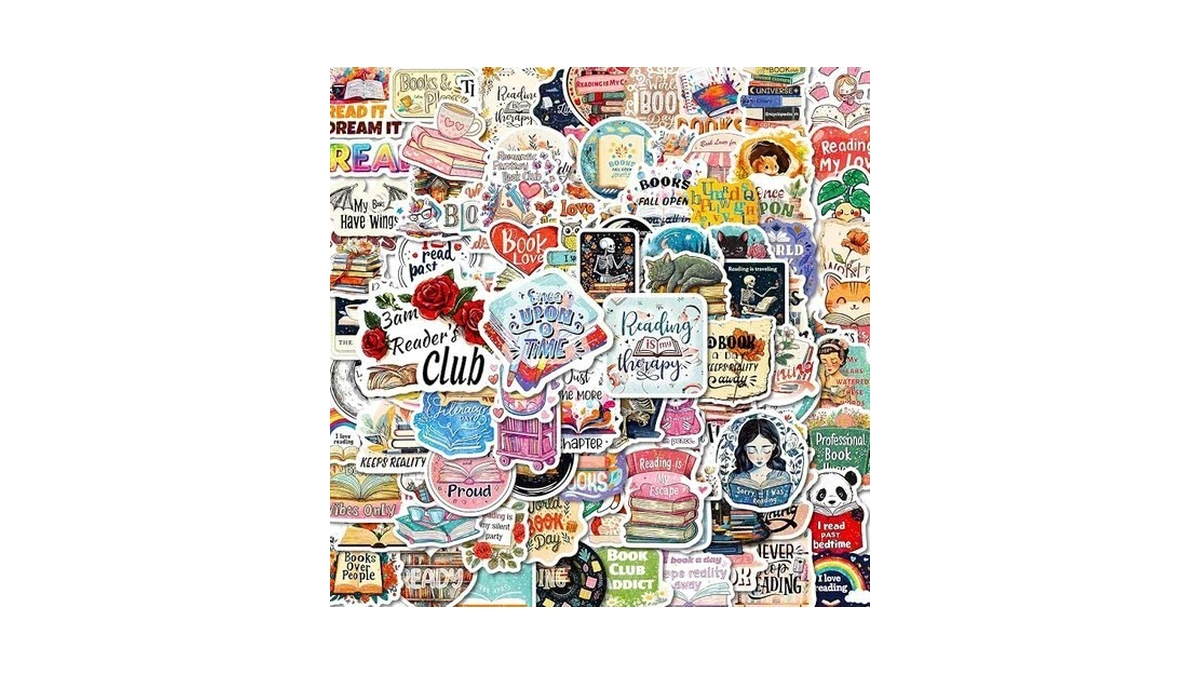100 Pcs Book Stickers For Kindle, Holographic Thickened Aesthetic Reading