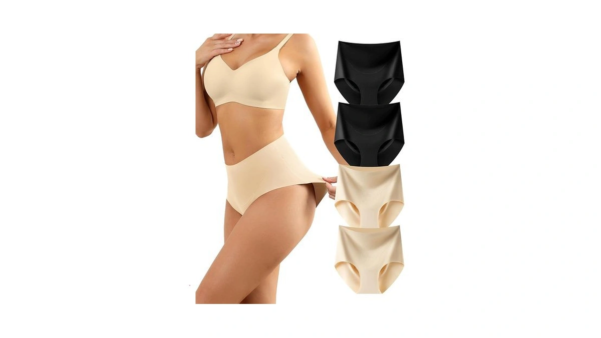 Levao 4 Pack Women's Underwear High-waisted Brief Ladies Seamless Panties
