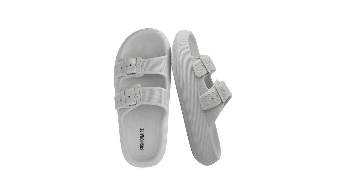 Cushionaire Fame Pillow Recovery Sandals For Women, Adjustable Double Buckle