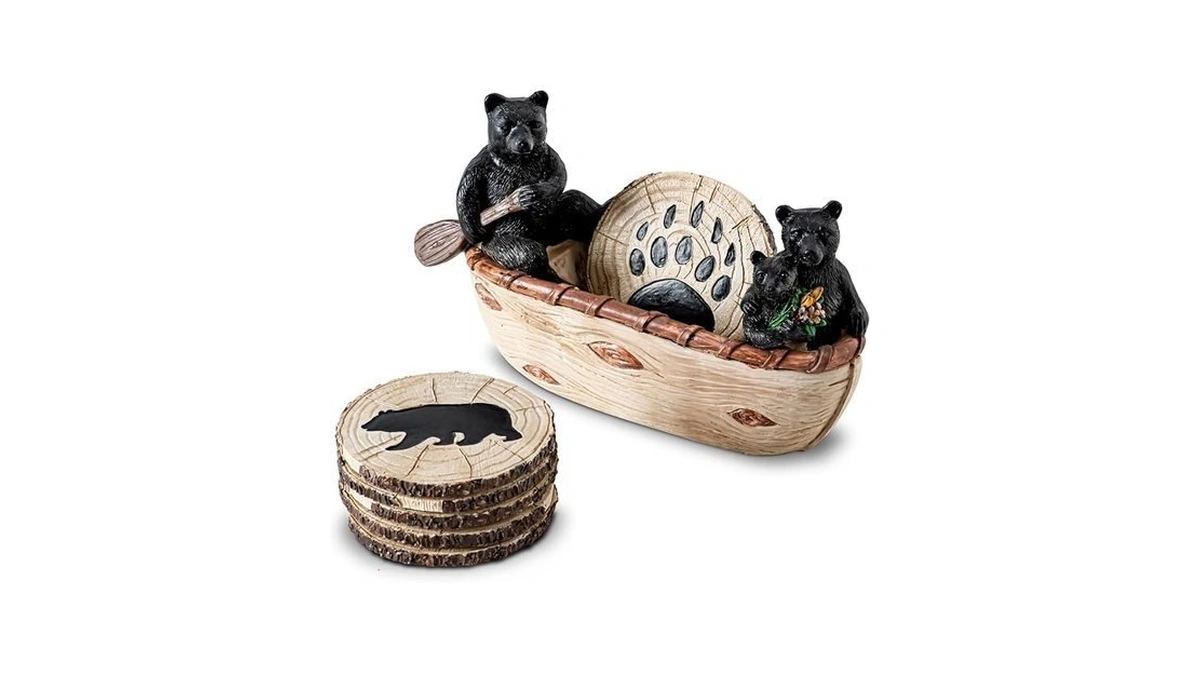 Bear Coasters Set Of 6 Cute Table Coasters Resin Drink