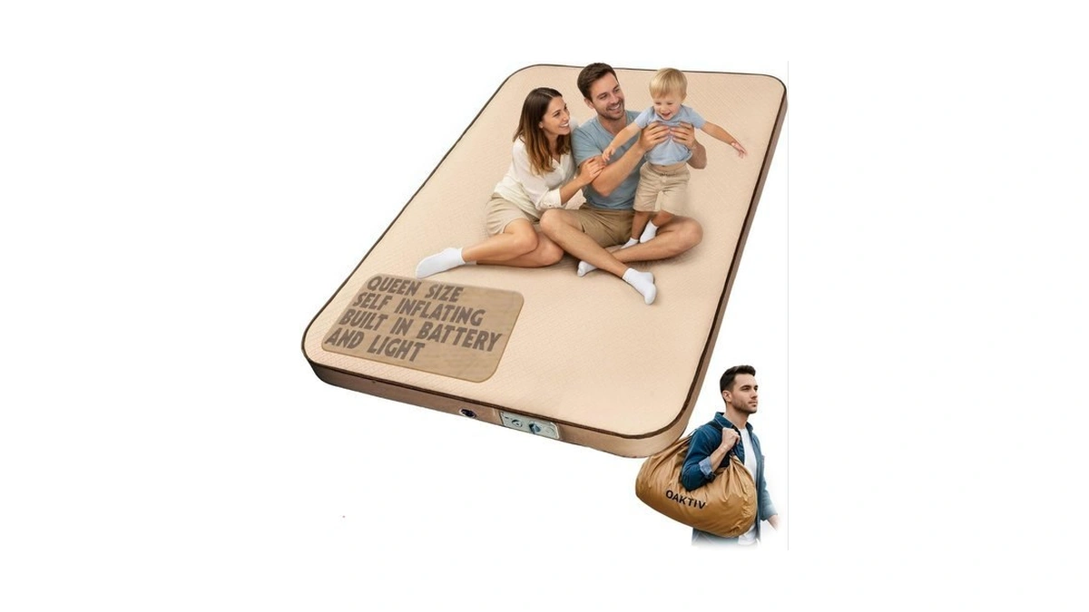 Oaktiv Self-inflating Camping Sleeping Pad – 4" Wandermate Memory Foam