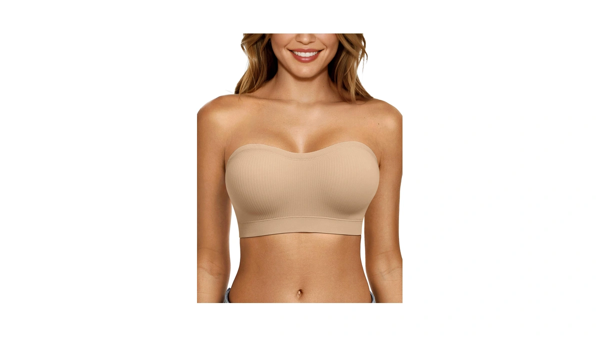 Letsjoli Push Up Strapless Bras For Women Supportive Bandeau Bra