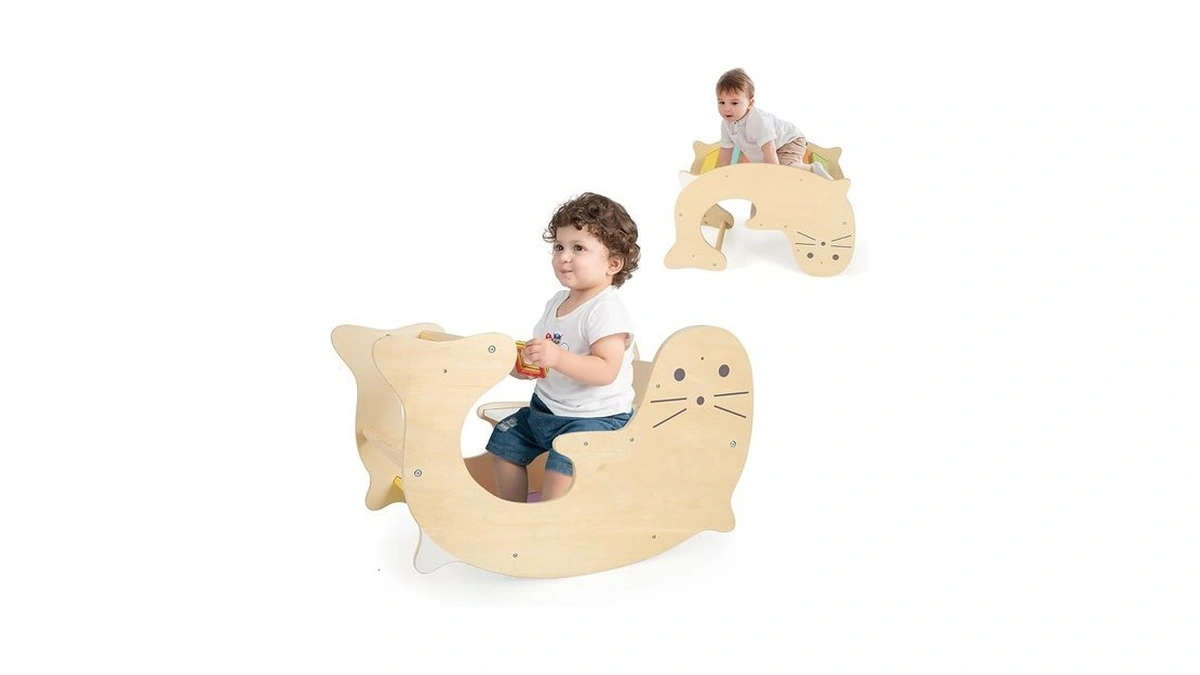Olakids Climbing Arch For Toddlers, 3 In 1 Kids Wooden