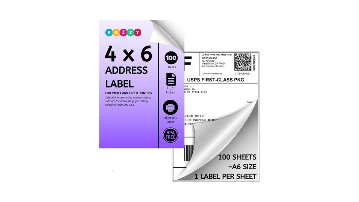 4x6 Shipping Labels For Inkjet Printer & Laser Printer |