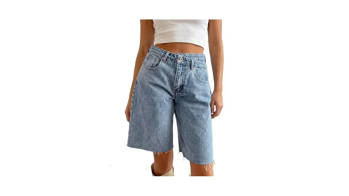 Plnotme Crossover Denim Shorts