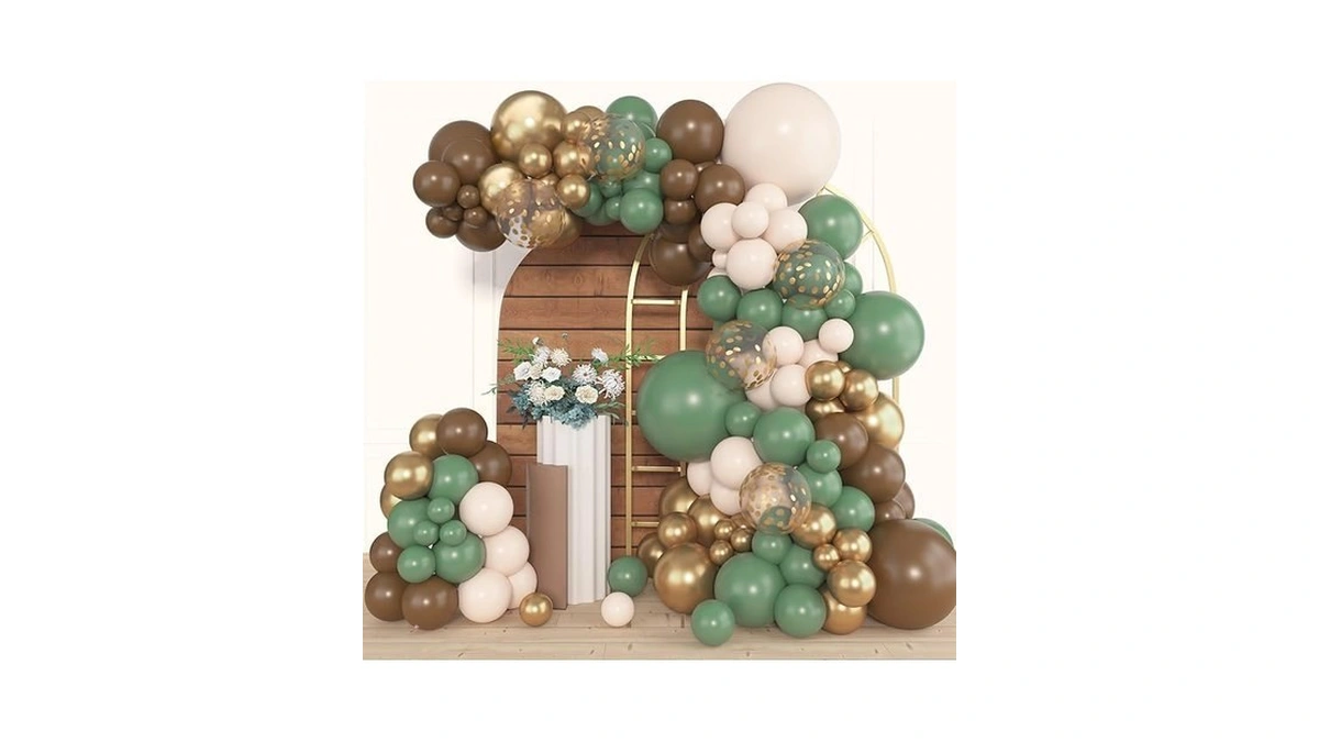 Amandir 153pcs Sage Green Brown Balloon Garland Arch Kit, Different