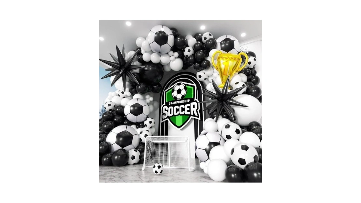 Ptgoluo Soccer Party Decorations 153pcs, World Soccer Balloon Garland Arch