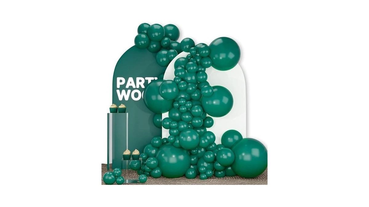 Partywoo Dark Green Balloons 140pcs Different Sizes Pack Of 18