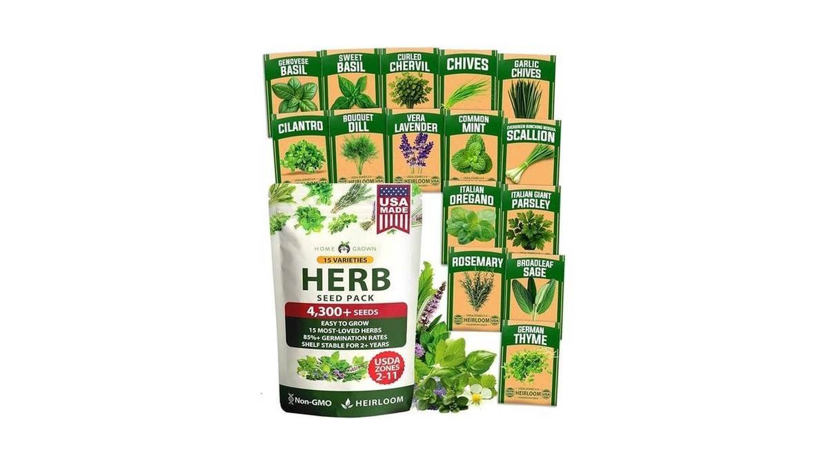 Home Grown Herb Seeds For Planting 15-pack Massive Seed Count