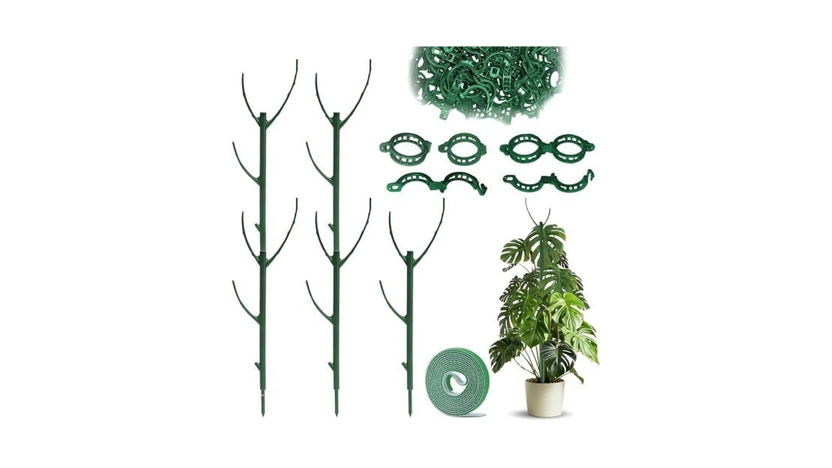 5pack Adjustable Plant Support Pole – Stackable Indoor/outdoor Support Pole