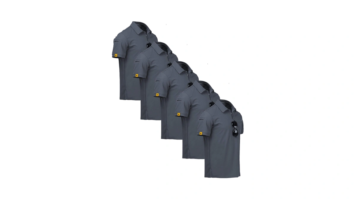 Zity 5 Pack Mens Polo Shirt Short Sleeve Sports Golf