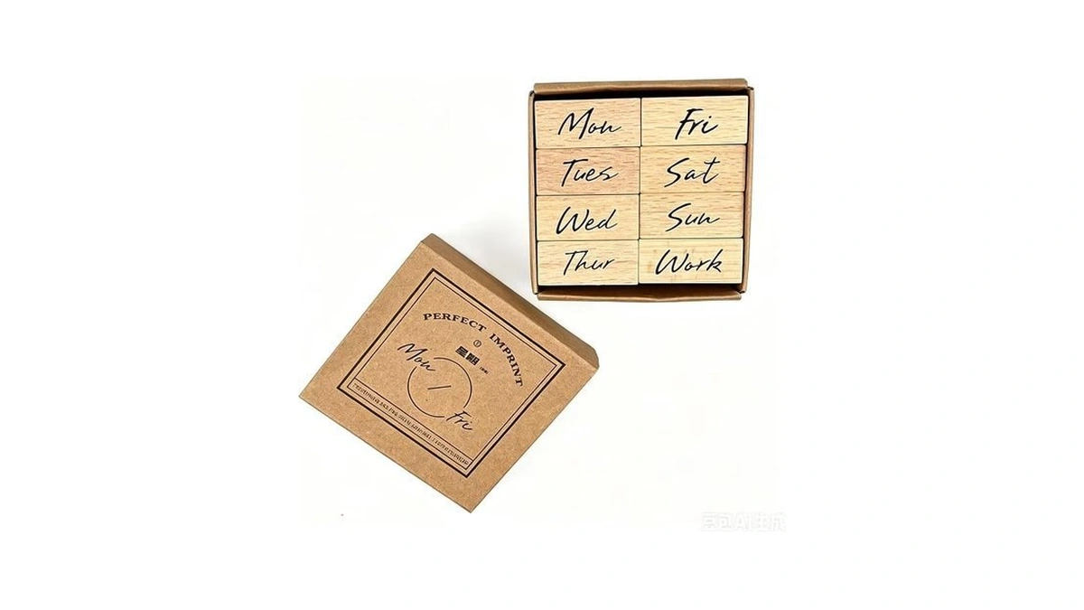 Alideco Rubber Stamp Letters Numbers Week Days Set 8 Pcs