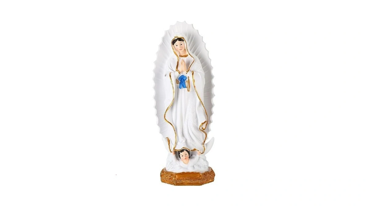Otomitra 11.8" Our Lady Of Guadalupe Statue, Hand-painted Virgin Mary