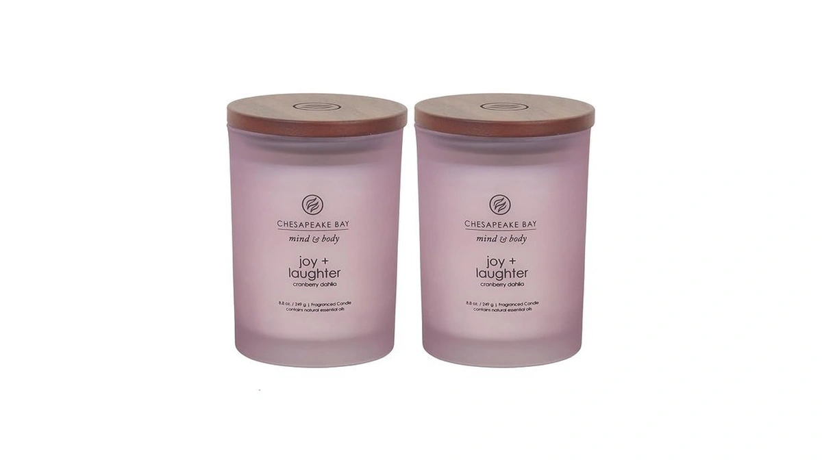 Chesapeake Bay Candle Joy + Laughter Scented Candles Cranberry Dahlia